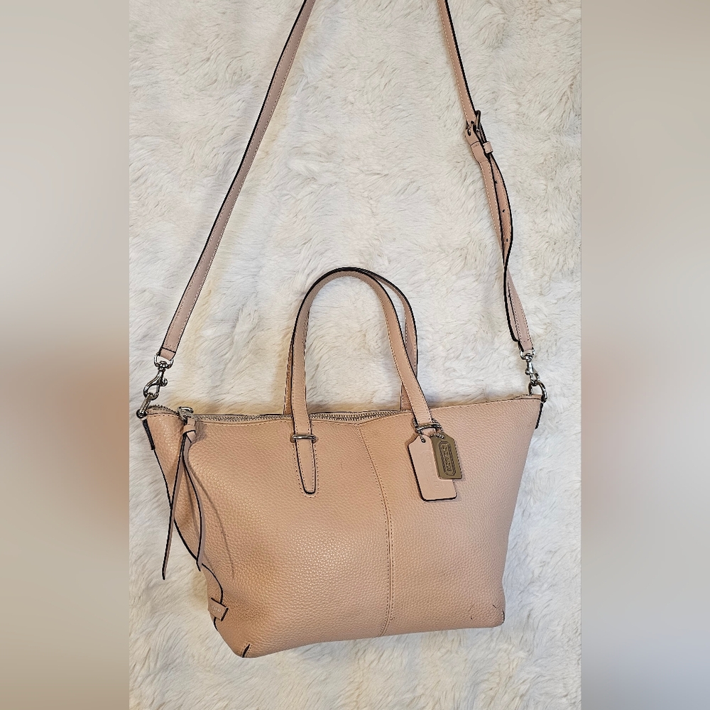 Coach Pebbled Leather Tote in Blush